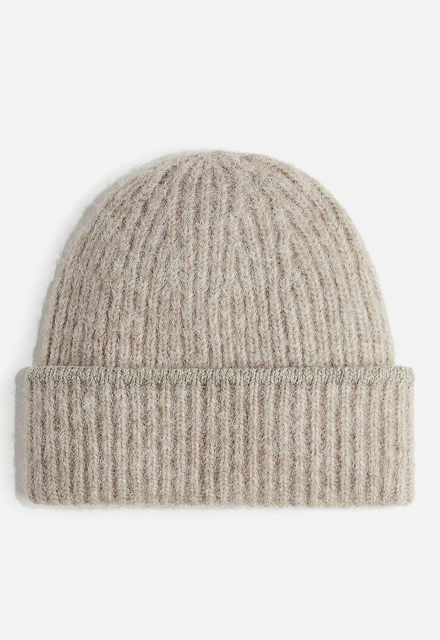 H&M - Soft-brushed beanie - light beige marl