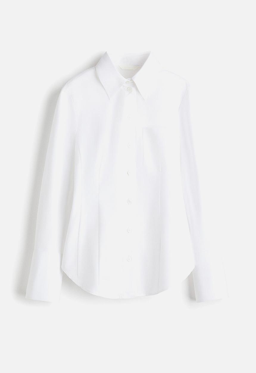 H&M - Fitted cotton shirt - white