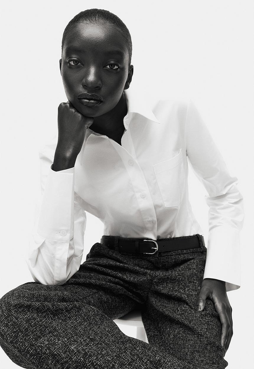 H&M - Fitted cotton shirt - white