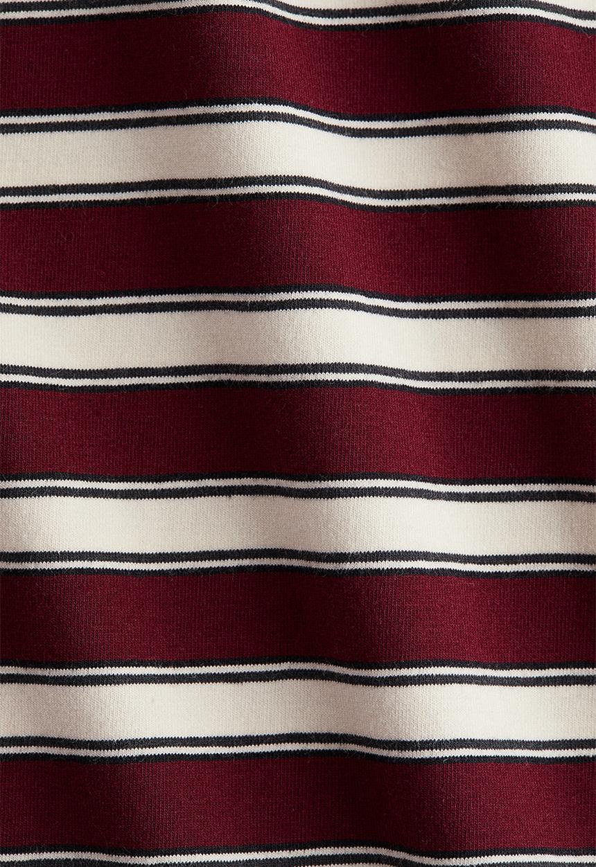 H&M - Fitted cotton T-shirt - burgundy/striped