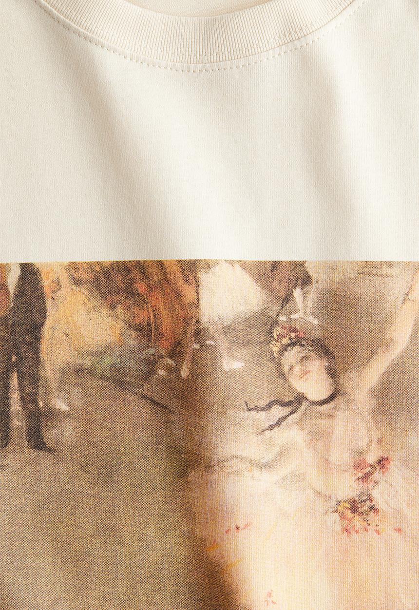 H&M - Oversized printed T-shirt - light beige/degas