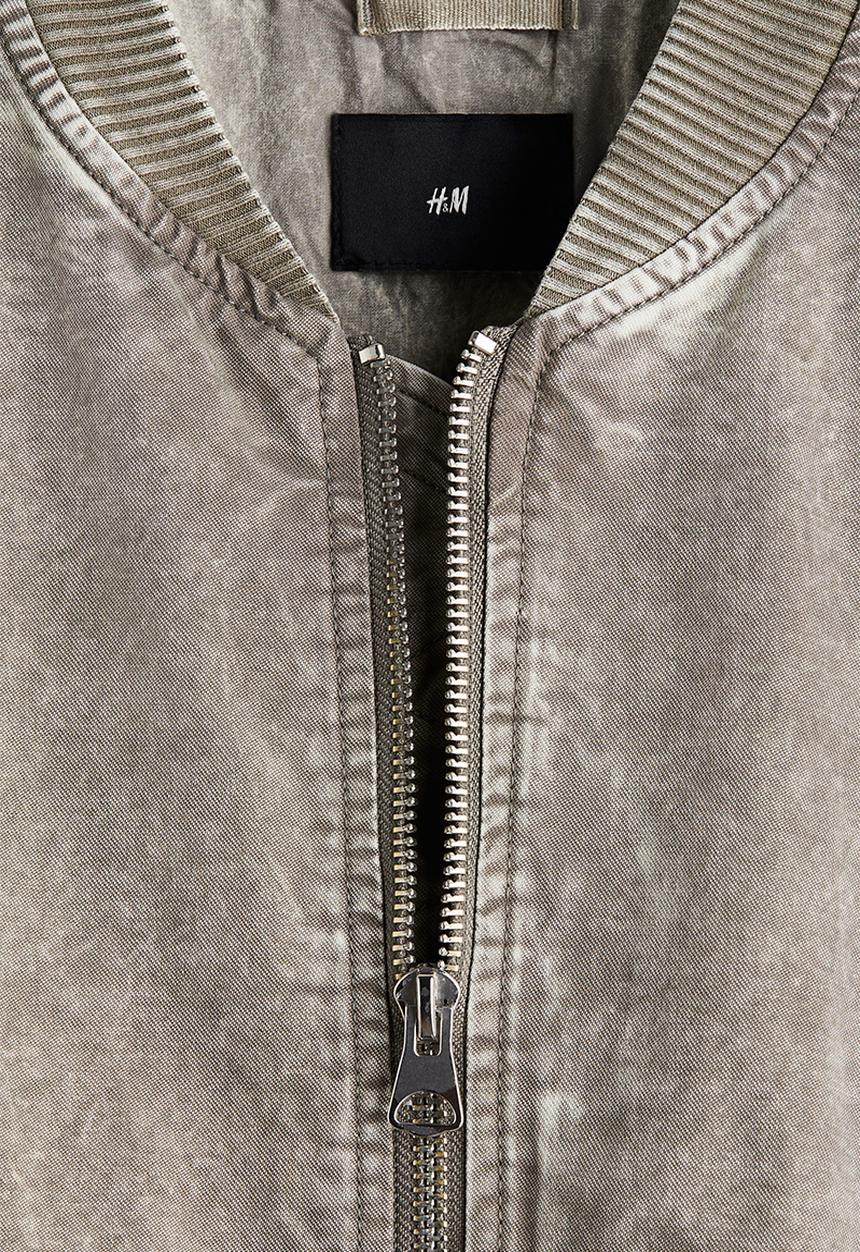 H&M - Washed bomber jacket - khaki green