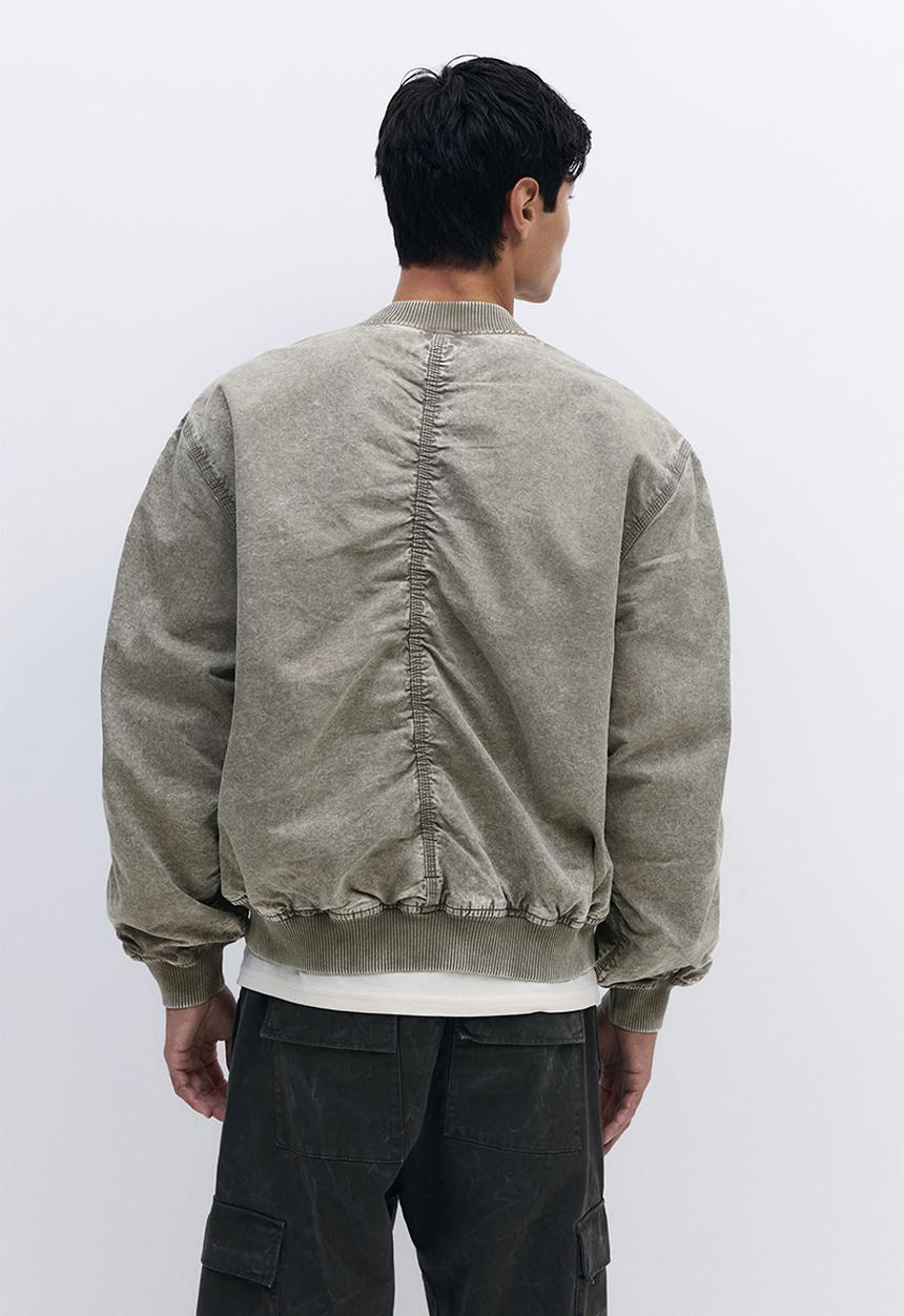 H&M - Washed bomber jacket - khaki green