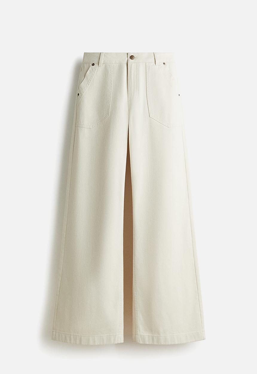 H&M - Cotton twill trousers - cream
