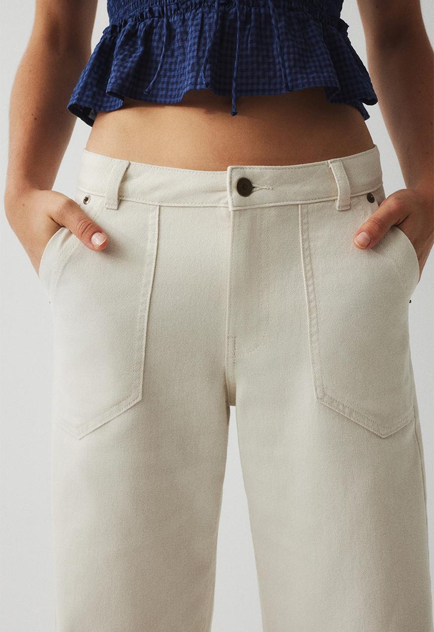 H&M - Cotton twill trousers - cream