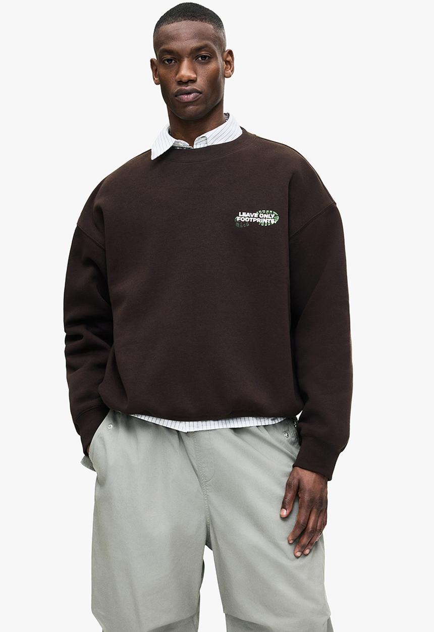H&M - Loose fit printed sweatshirt - brown