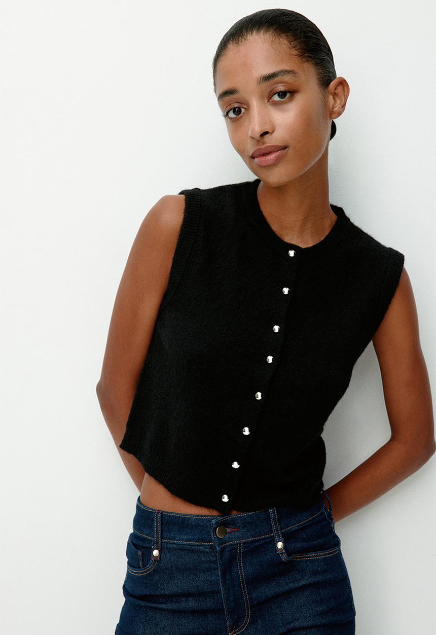 H&M - Knitted waistcoat - black