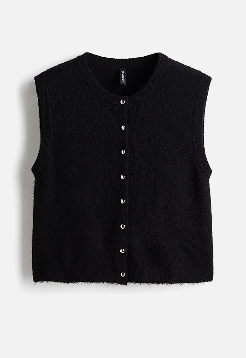 H&M - Knitted waistcoat - black