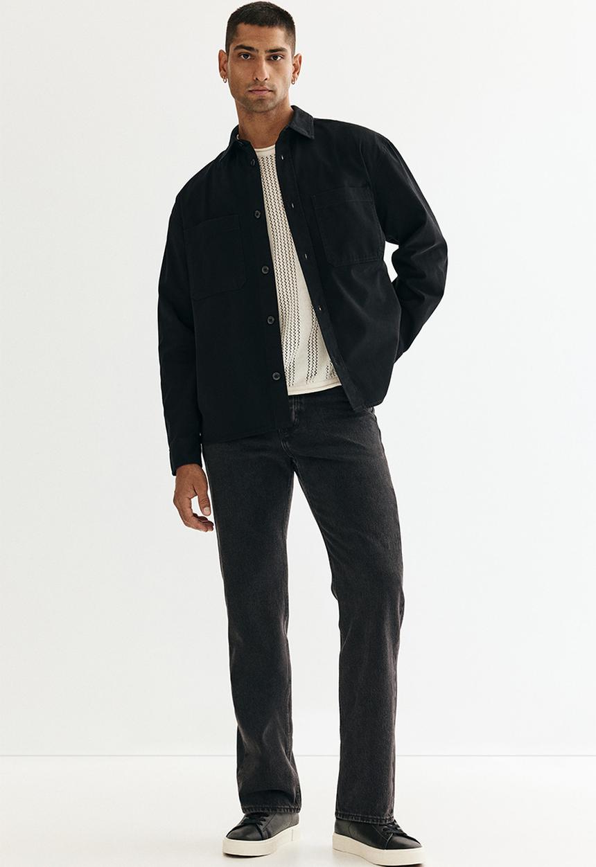 H&M - Relaxed fit twill overshirt - black