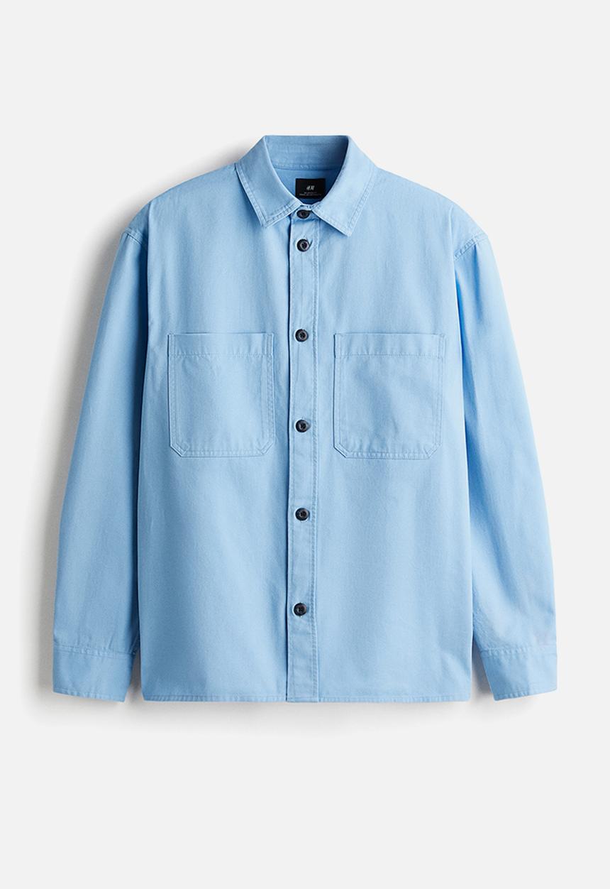 H&M - Relaxed fit twill overshirt - light blue