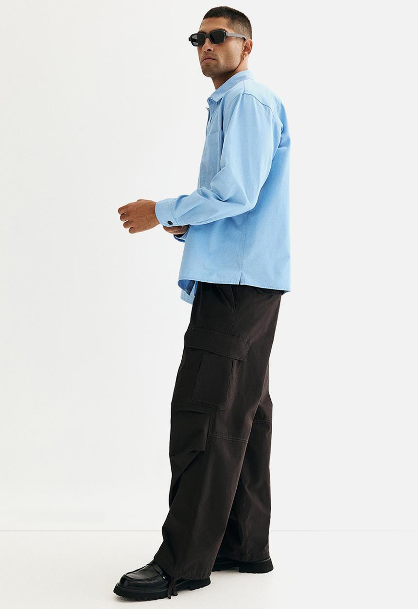 H&M - Relaxed fit twill overshirt - light blue