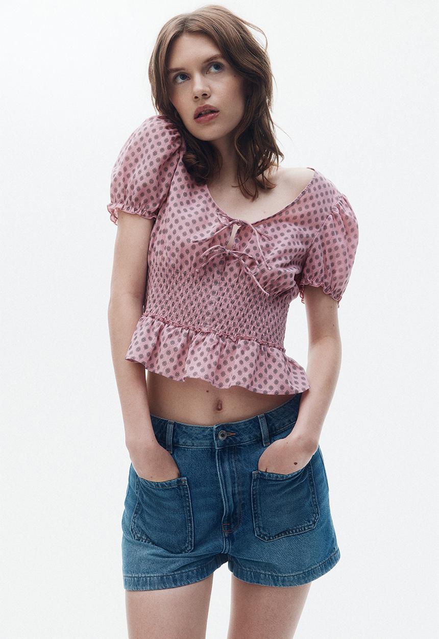 H&M - Peplum blouse - pink/patterned