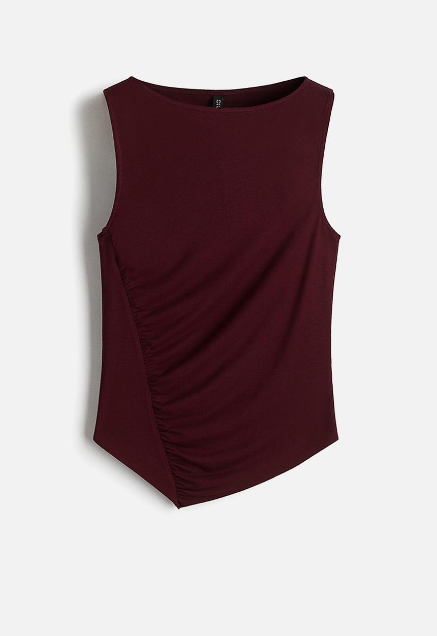 H&M - Draped jersey vest top - burgundy