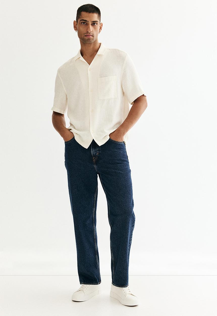 H&M - Regular fit linen-blend resort shirt - white
