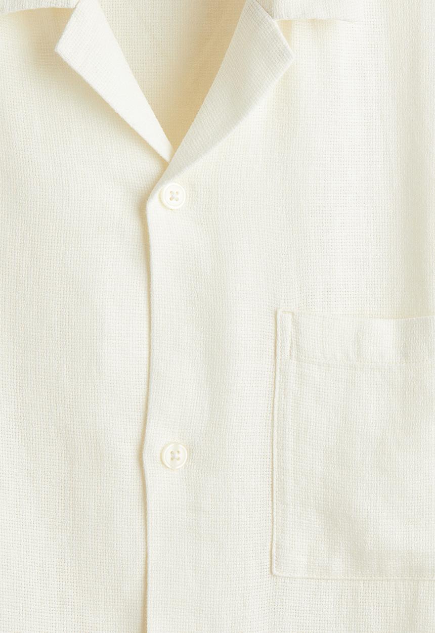 H&M - Regular fit linen-blend resort shirt - white