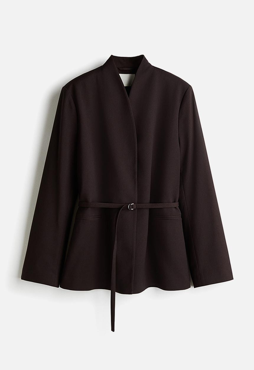 H&M - Belted blazer - dark brown