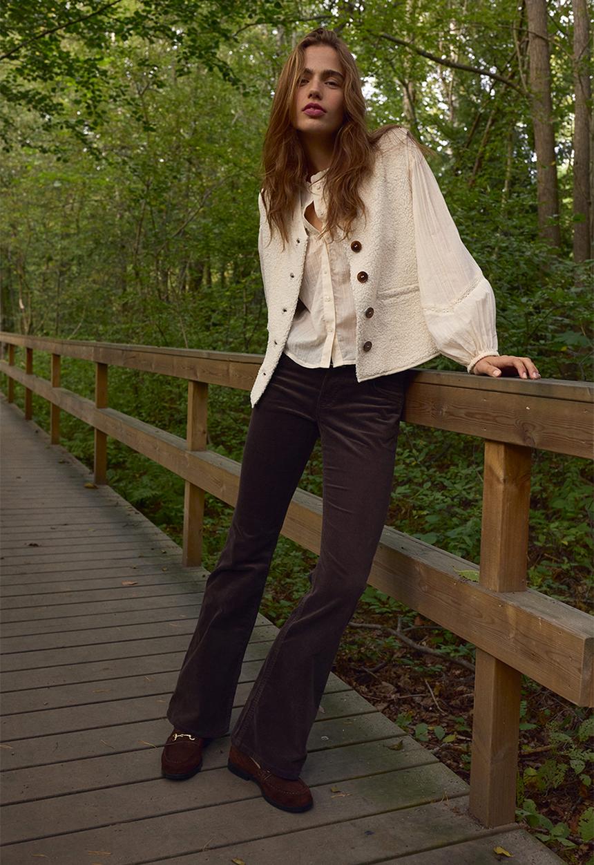 H&M - Flared corduroy trousers - dark brown