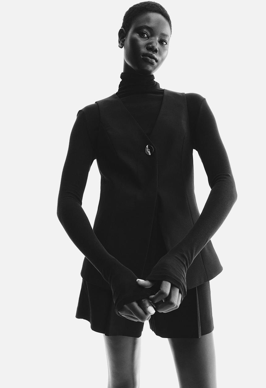 H&M - V-neck waistcoat - black