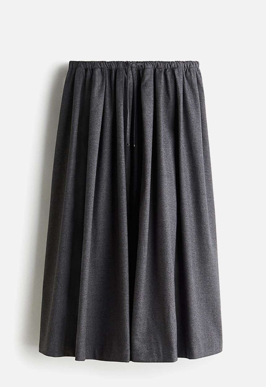 H&M - Flared skirt - dark grey marl
