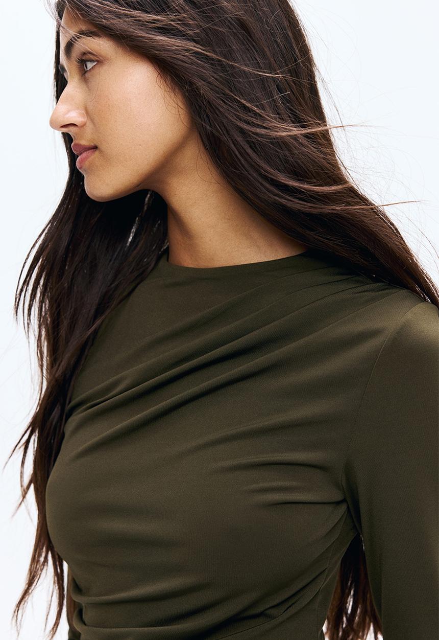 H&M - Draped top - dark green