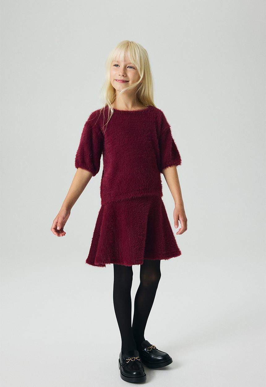 H&M - 2-Piece fluffy-knit set - dark red