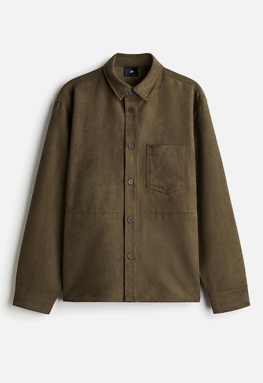 H&M - Regular fit overshirt - dark khaki green
