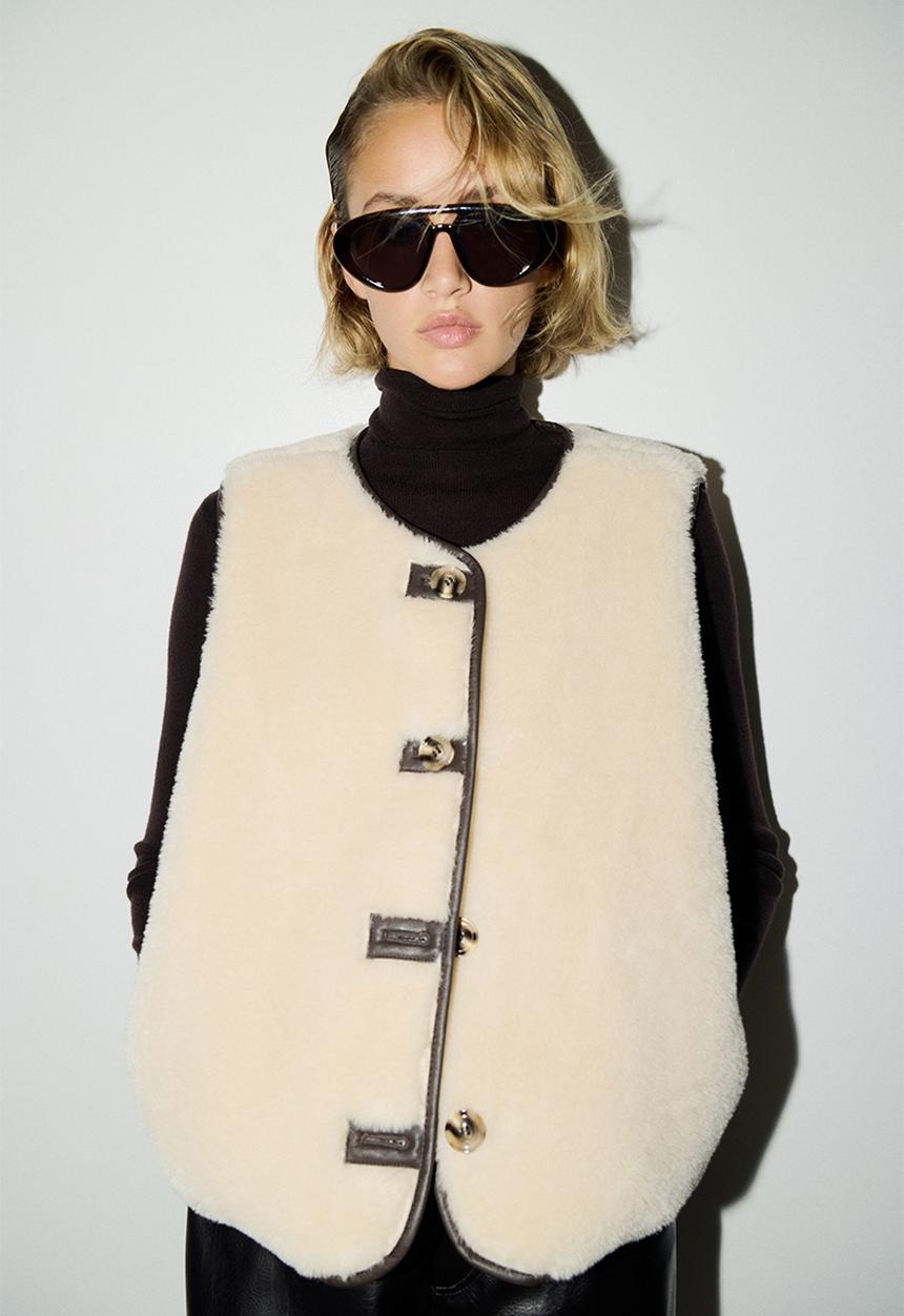 H&M - Gilet - light beige