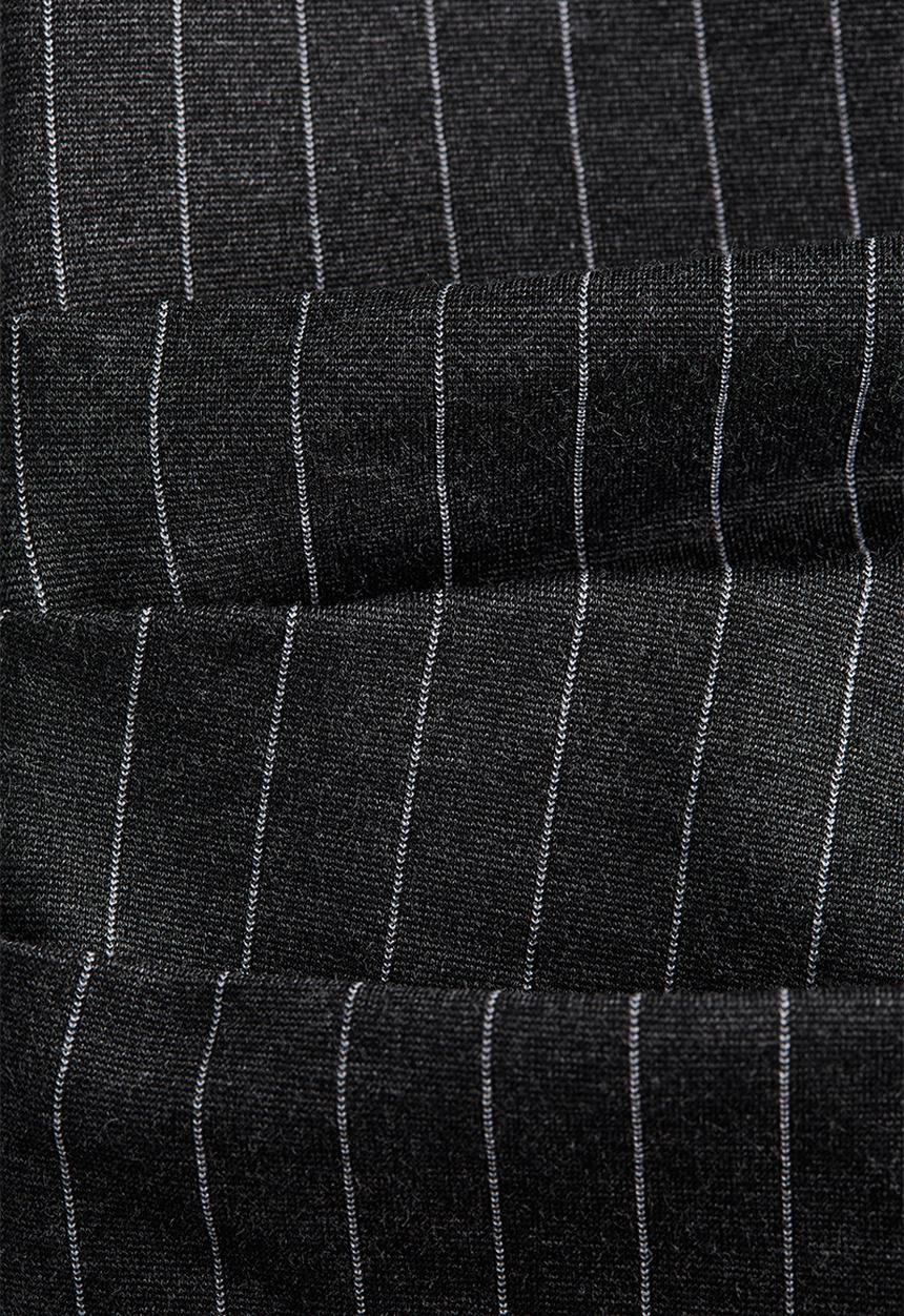 H&M - One-shoulder ponte di roma top - dark grey/striped