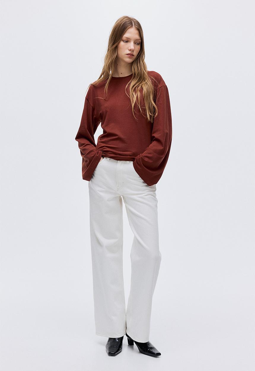 Long-sleeved top - rust red - 1310018001