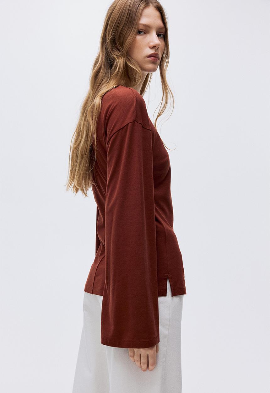 H&M - Long-sleeved top - rust red