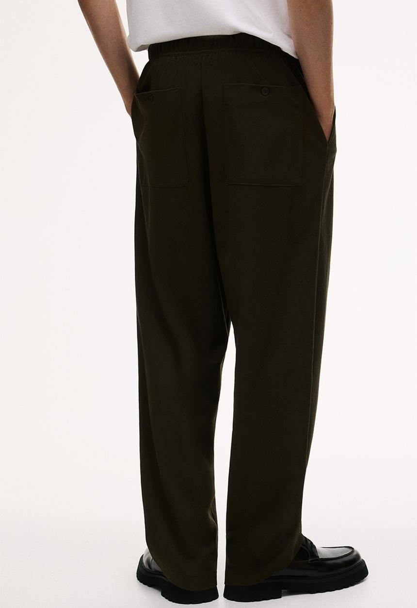 H&M - Relaxed fit trousers - dark khaki green