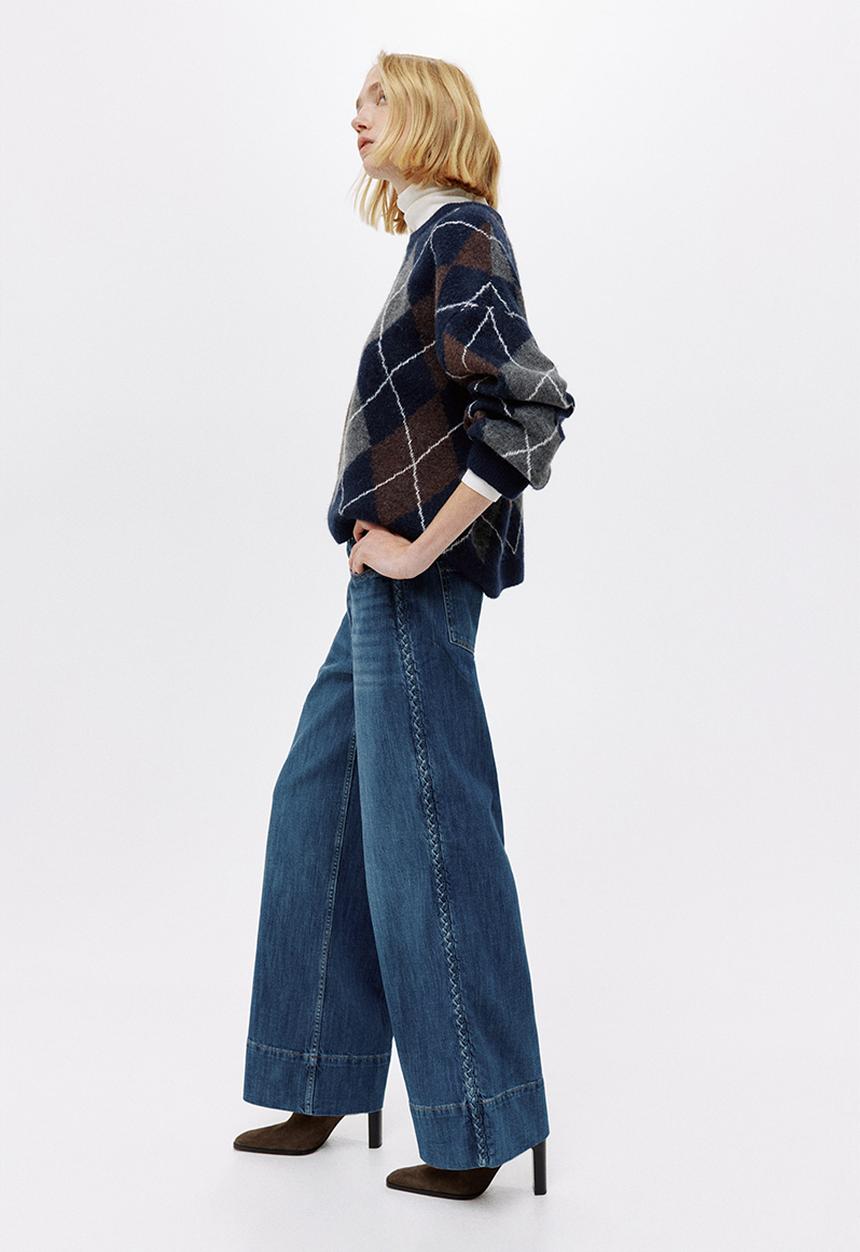H&M - Wide high jeans - denim blue