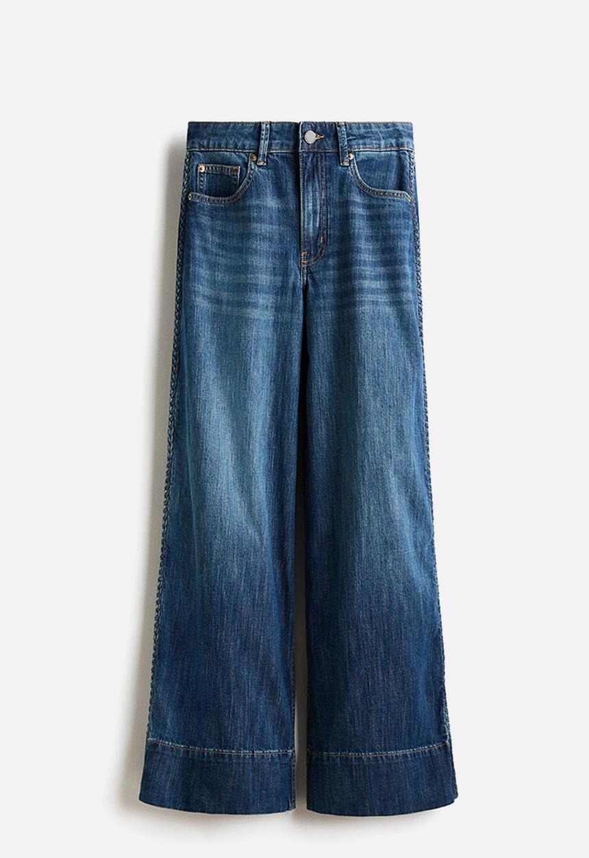 H&M - Wide high jeans - denim blue