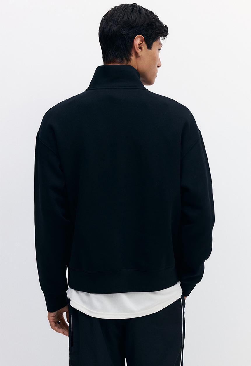 H&M - Loose fit zip-top sweatshirt - black/21