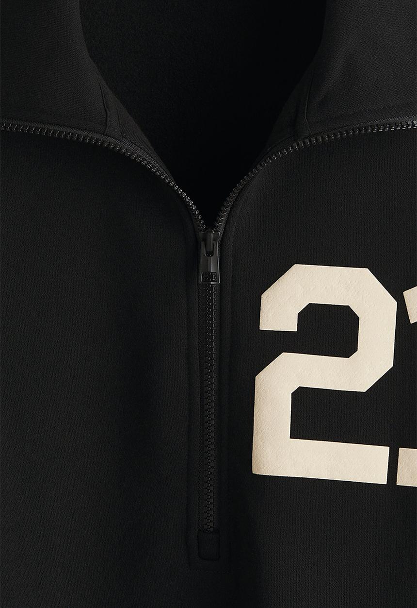 Loose fit zip-top sweatshirt - black/21 - 1315471001