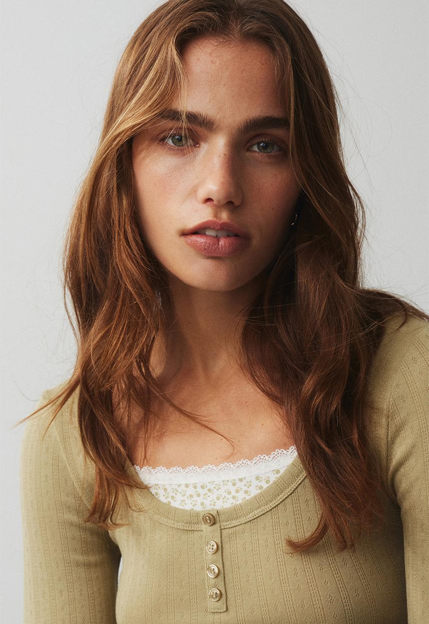 H&M - Layered-look top - light beige