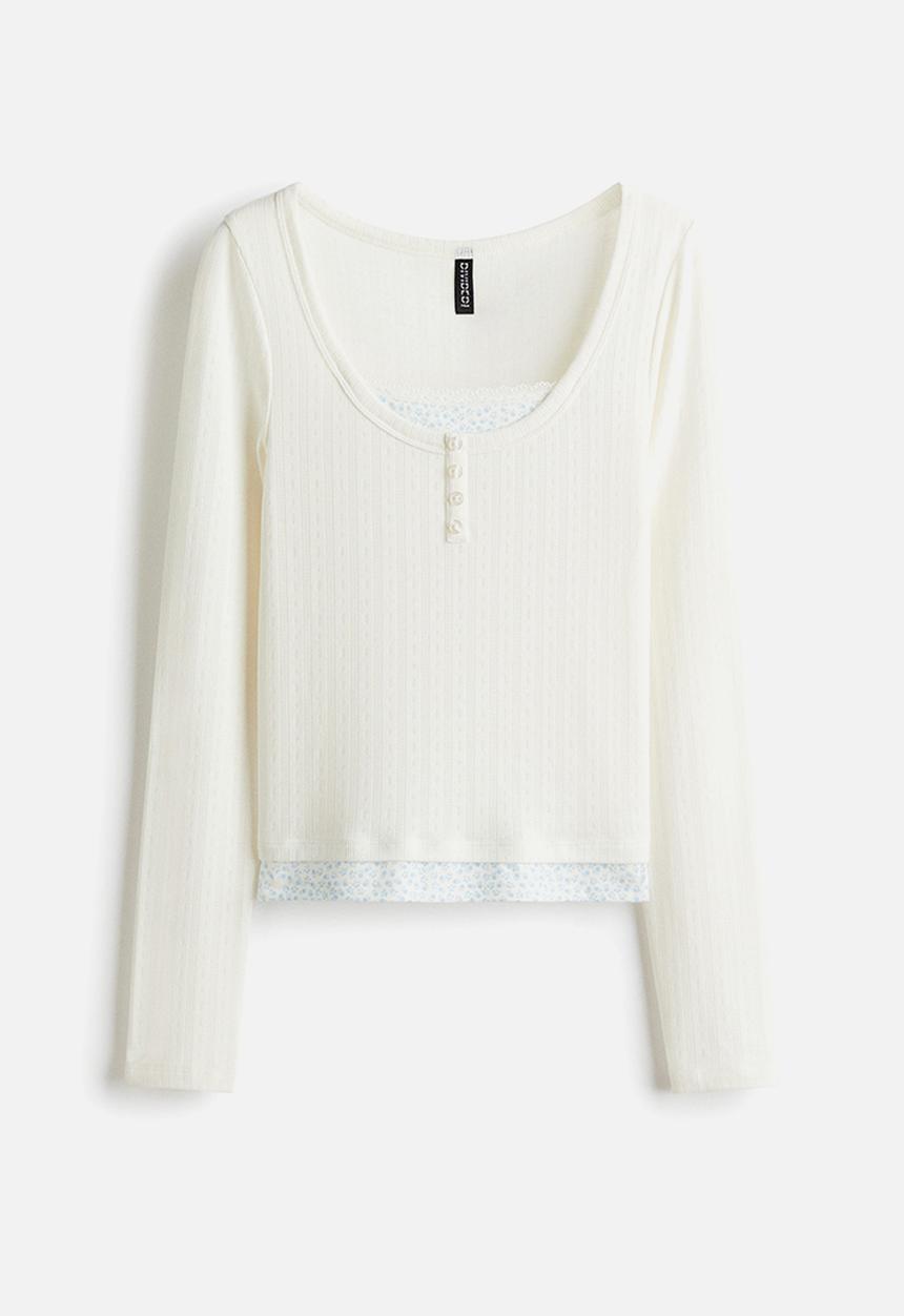 H&M - Layered-look top - white