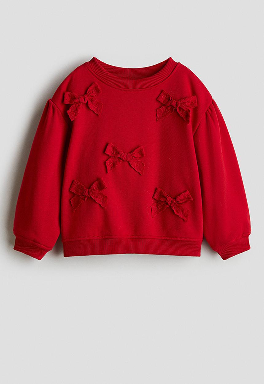H&M - Appliqu?d brushed-inside sweatshirt - red
