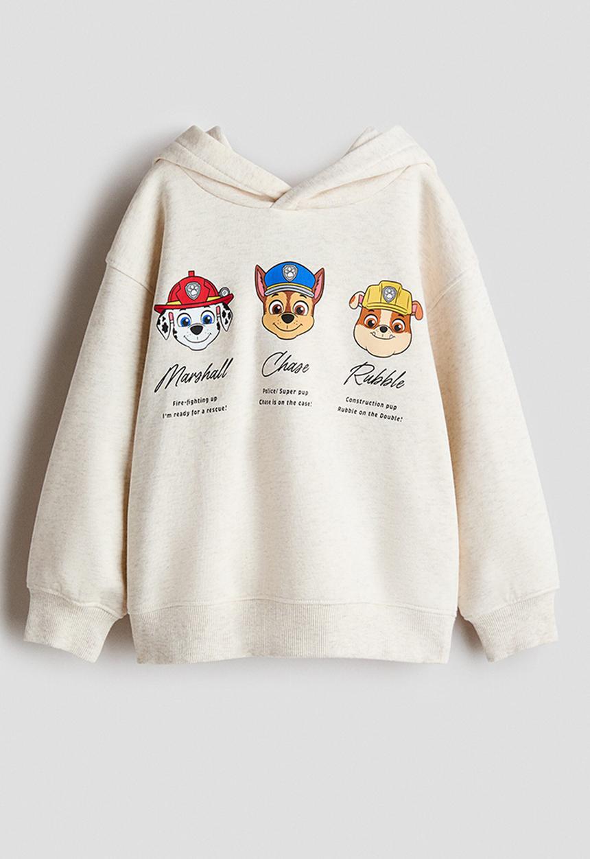 H&M - Print-motif hoodie - light beige/paw patrol