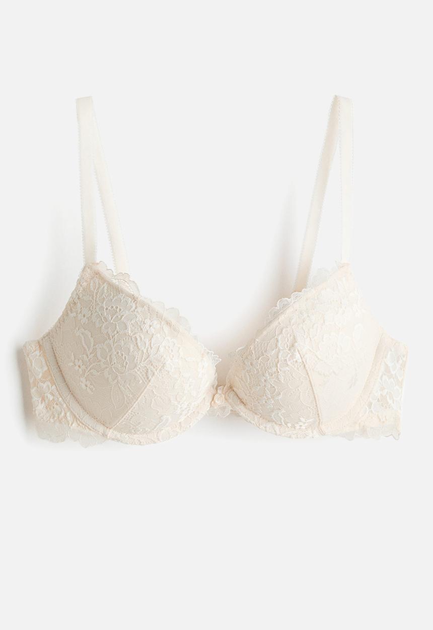 H&M - Lace super push-up bra - cream