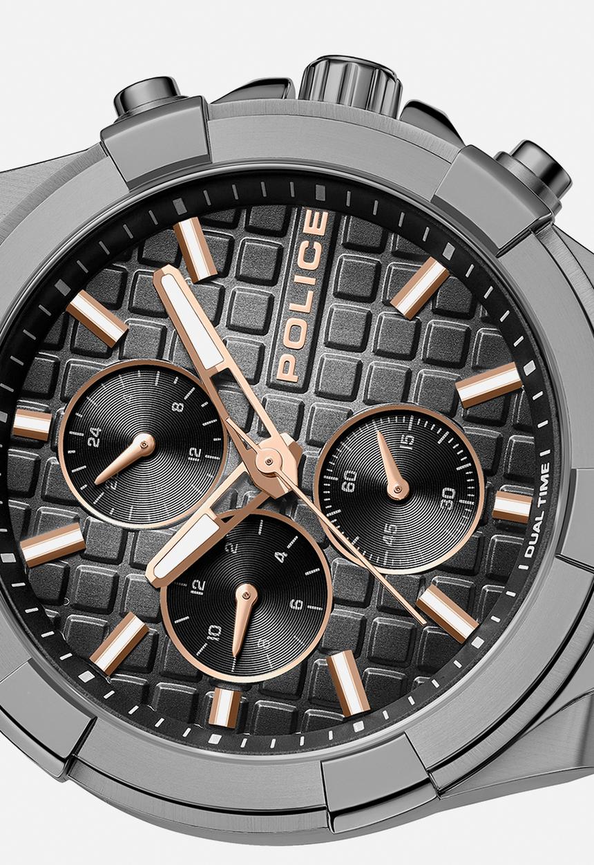 Police - IP Gun Gun Dial IP Gun Bracelet Strap - Grey