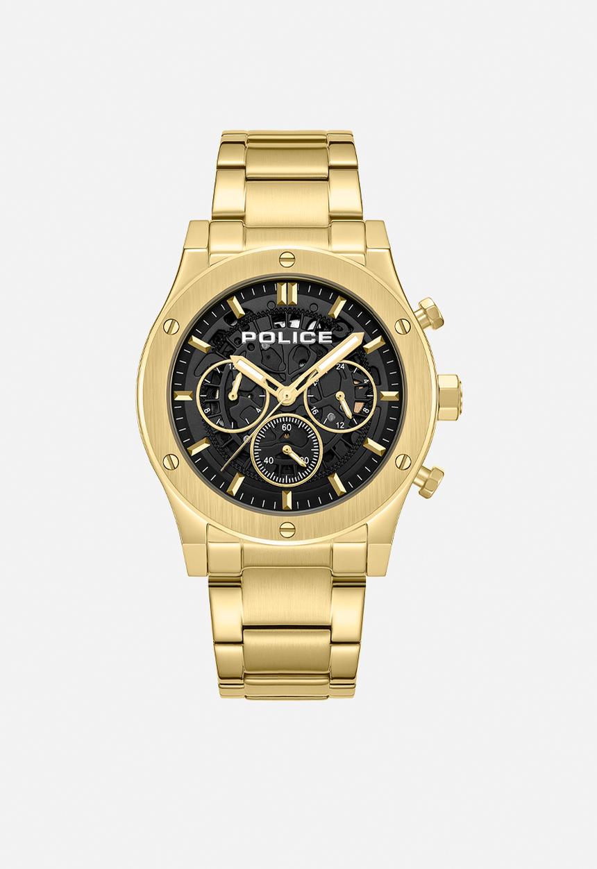 Police - IP Black Dial IPG Bracelet Strap - Gold/Black