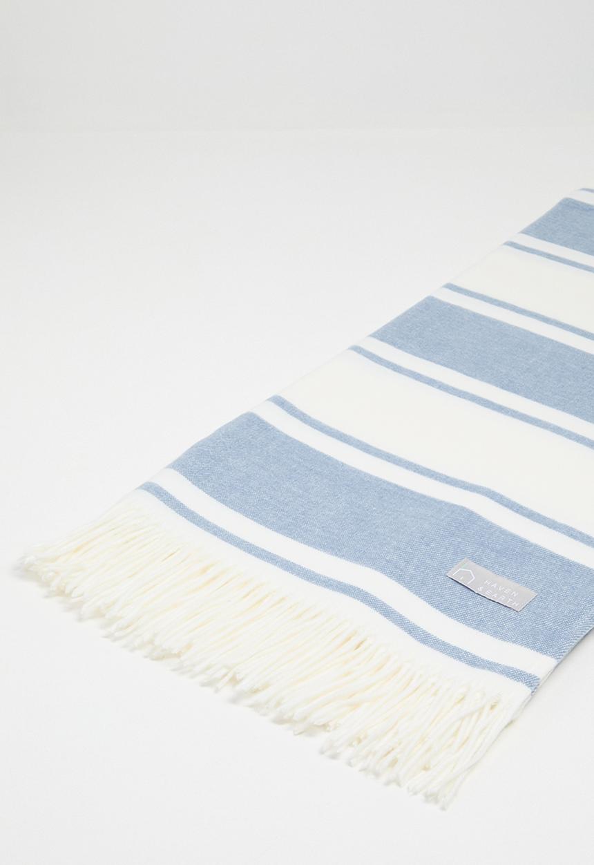 Haven & Earth  - Melody Stripe Throw Overcast - Sky/Natural