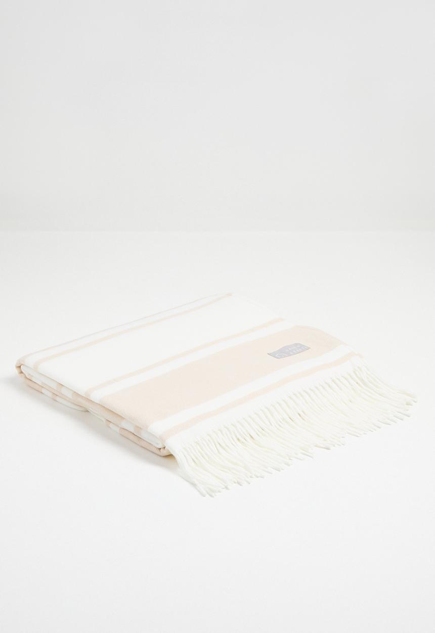 Haven & Earth  - Melody Stripe Throw - Bone/Natural