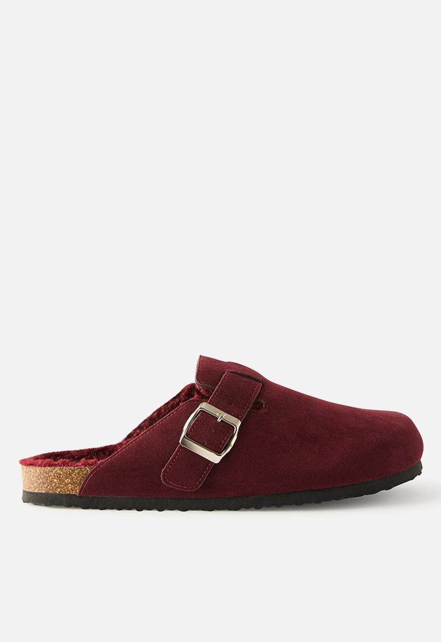 Cotton On - Rexrex buckle mule - burgundy cosy