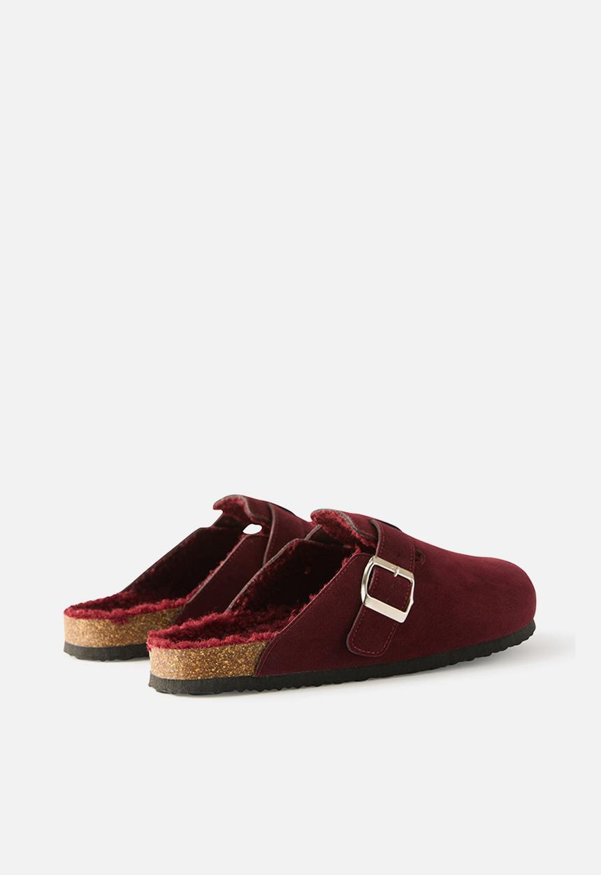 Cotton On - Rexrex buckle mule - burgundy cosy