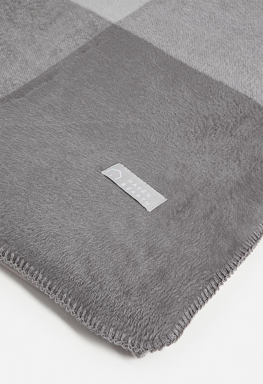Haven & Earth  - Top Suede Bed Throw - Iron/Wild Dove