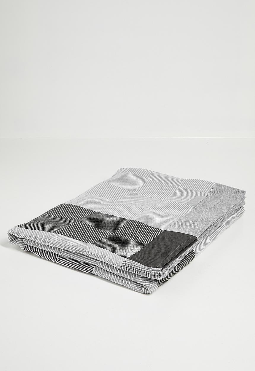 Haven & Earth  - Protea Bed Throw - Steel/Wild Dove