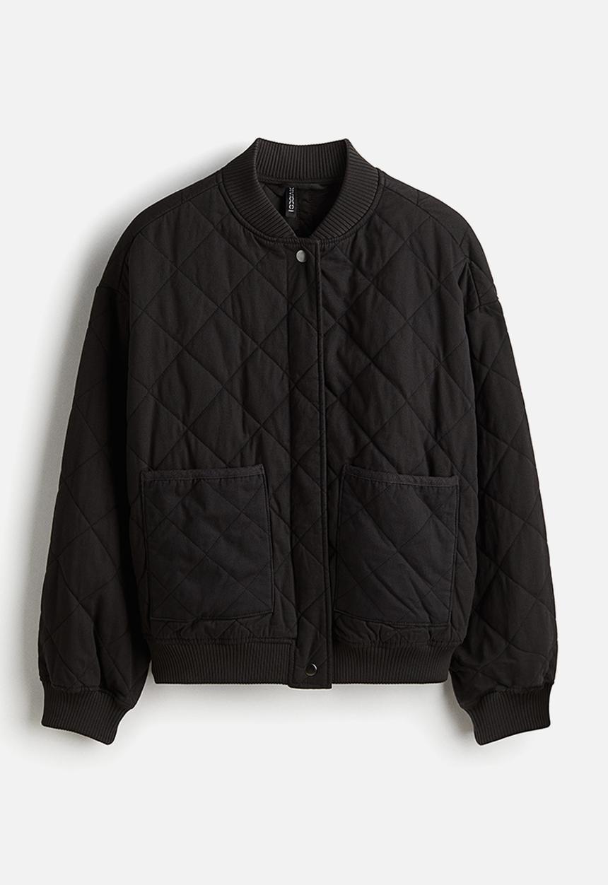 H&M - Quilted bomber jacket - dark grey