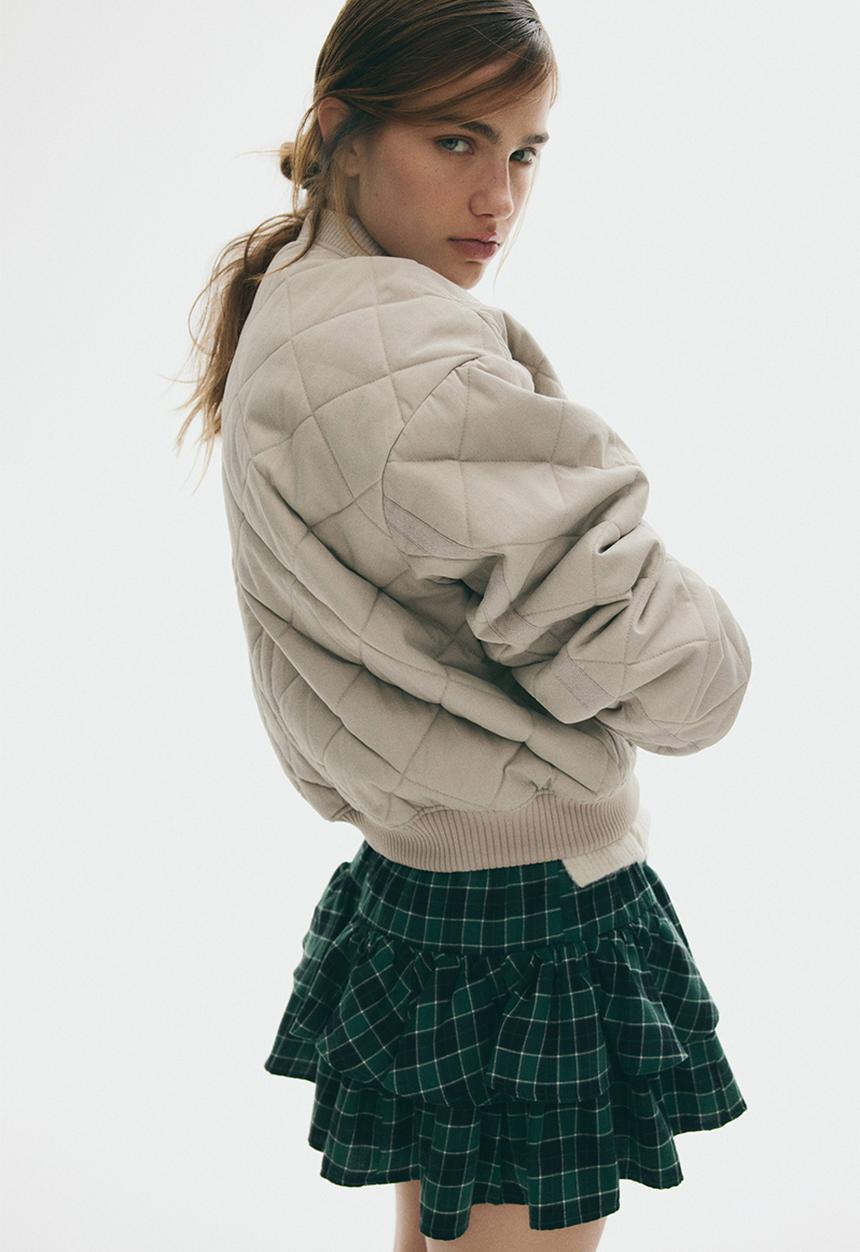 H&M - Quilted bomber jacket - beige